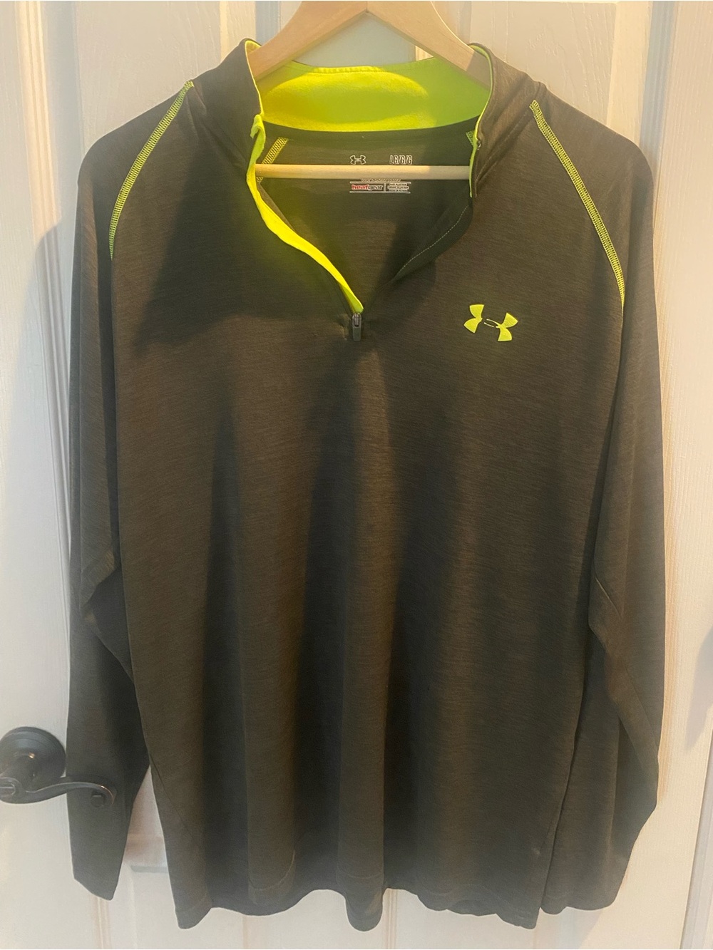 Under Armour Men’s Black Pullover with Neon Yellow Accents